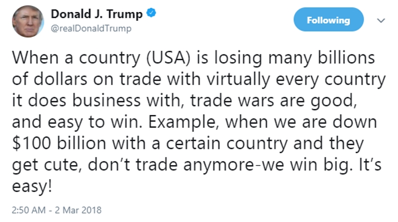 Grafik: Twitter Meldung Trump Grafik: Twitter Meldung Trump